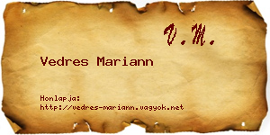 Vedres Mariann névjegykártya